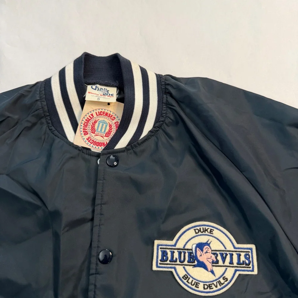 Chalk Line VTG Duke Blue Devils Mens S Satin Bomber Jacket Licensed‎ Deadstock